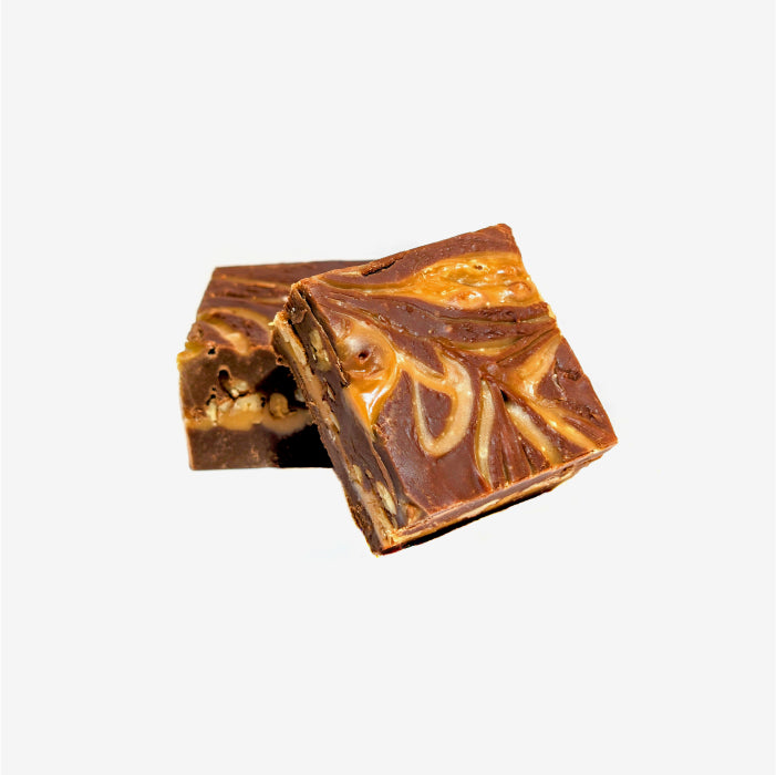 Swirl chocolate candy on a white background