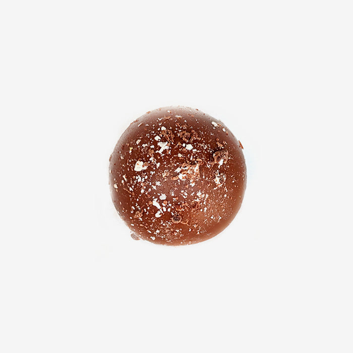 Chocolate truffle with a white background